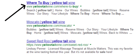 wine search on website