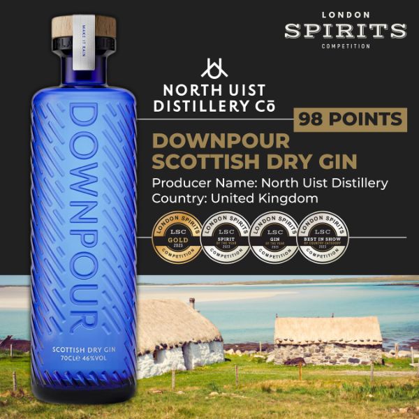 Downpour Scottish Dry Gin by North Uist Distillery